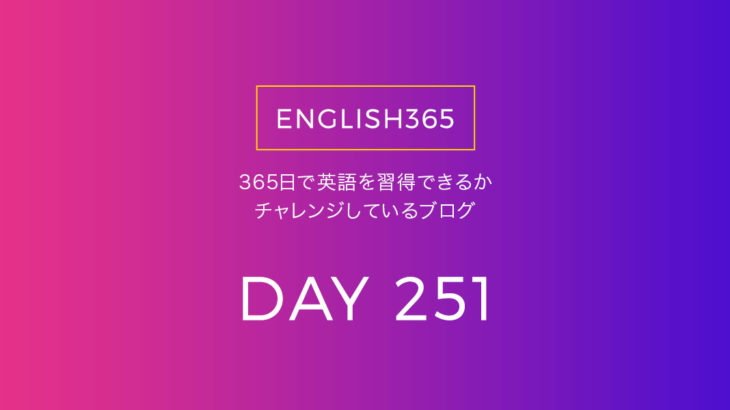 英語習得チャレンジ｢251日目｣…Correct.／ニュアンス大事